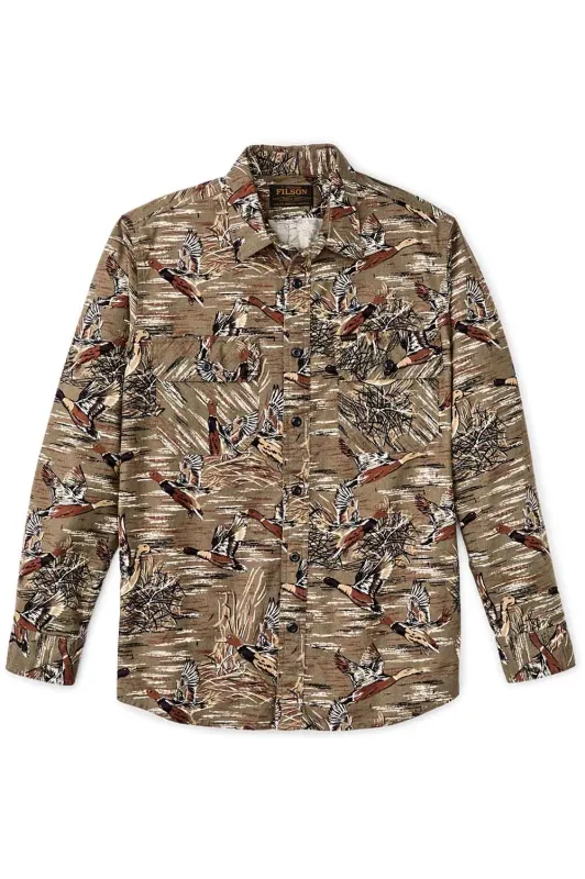 FIELD FLANNEL Brown/Marsh Mallards sold by REVOLVR Menswear