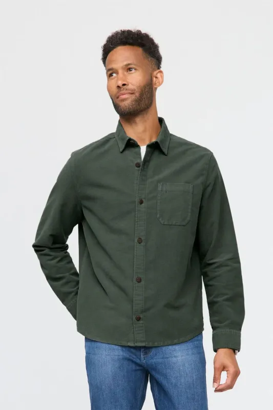 NO SWEAT MOLESKIN SHIRT Peat sold by REVOLVR Menswear