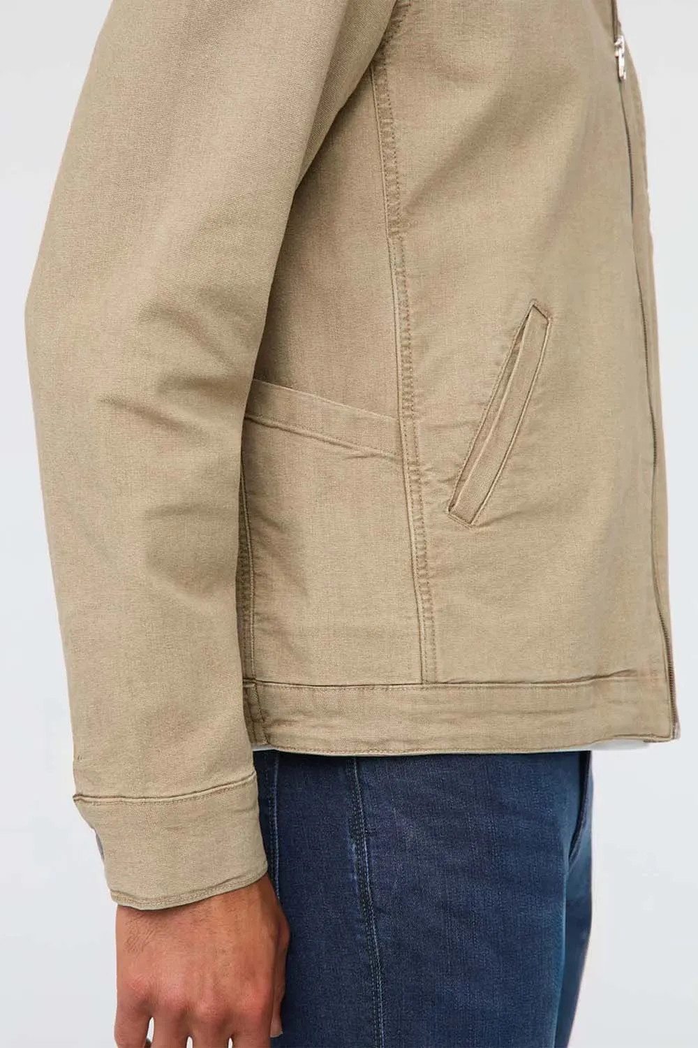 STRETCH CANVAS UTILITY JACKET Tan sold by REVOLVR Menswear product image thumbnail 4
