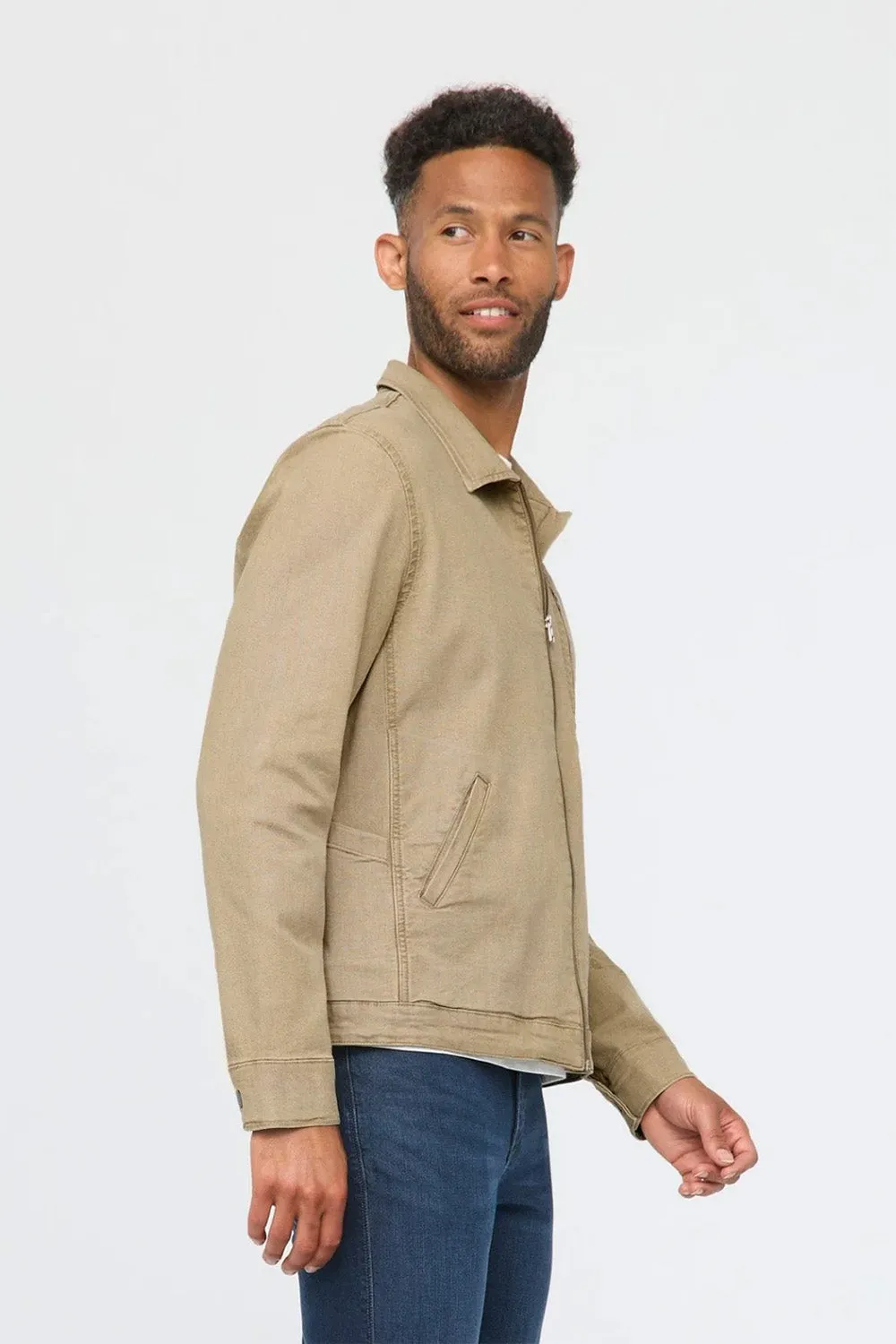 STRETCH CANVAS UTILITY JACKET Tan sold by REVOLVR Menswear product image thumbnail 2