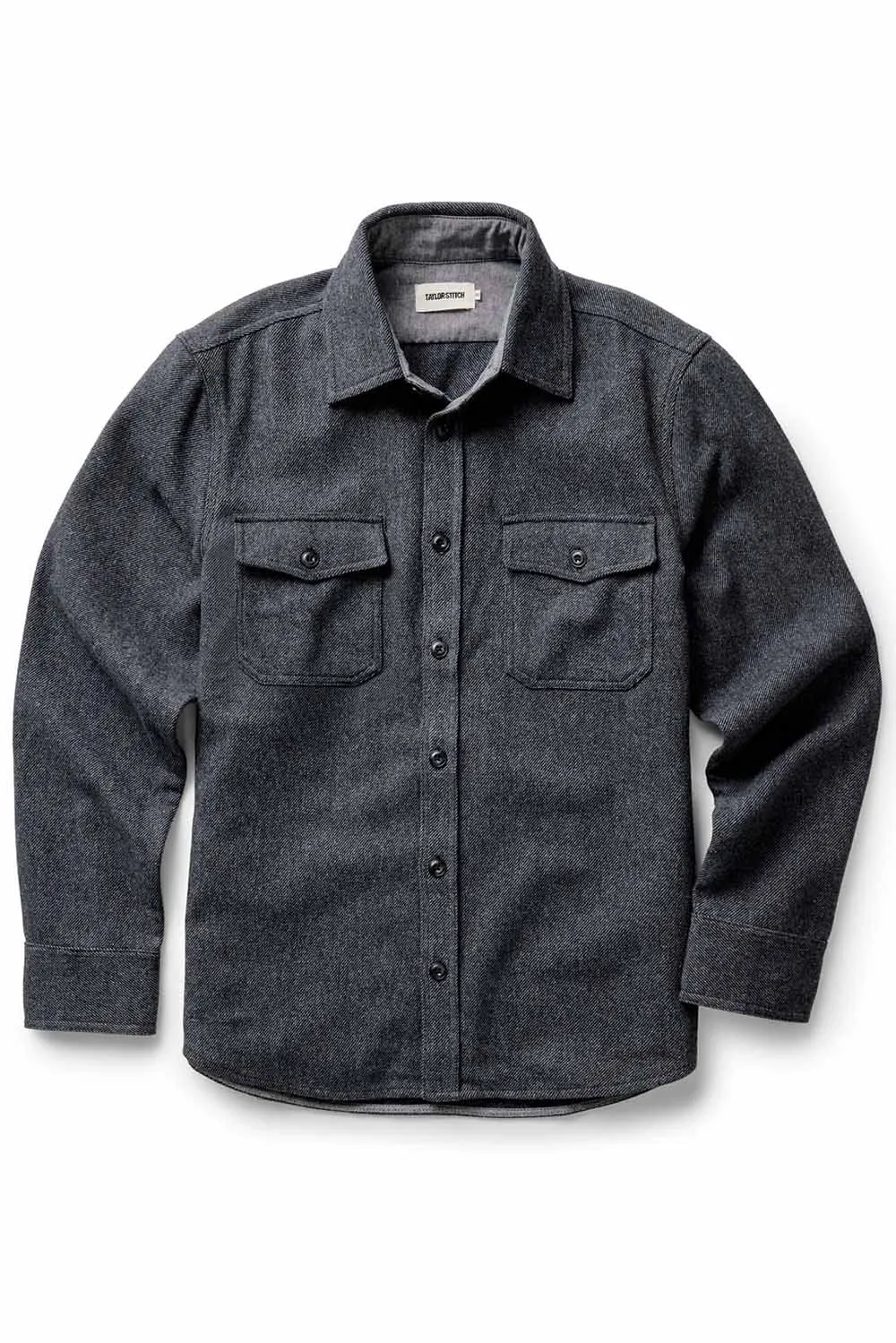 THE CPO SHIRT Heather Slate Twill sold by REVOLVR Menswear