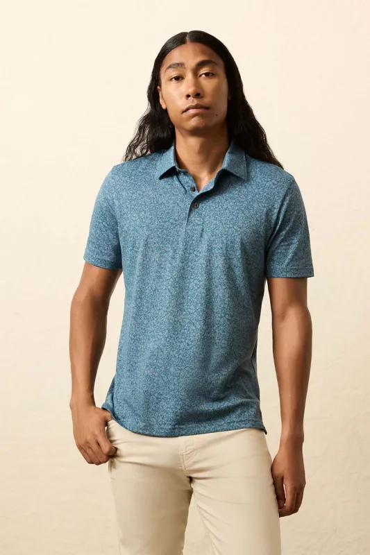 SS MOVEMENT PIQUE POLO Eastern Sky Blossom sold by REVOLVR Menswear
