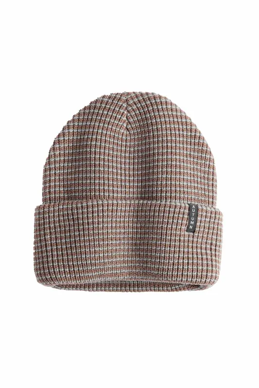 SELECT STRIPE BEANIE Dusty Mauve sold by REVOLVR Menswear