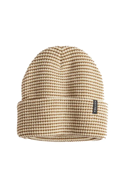 SELECT STRIPE BEANIE Eggshell sold by REVOLVR Menswear