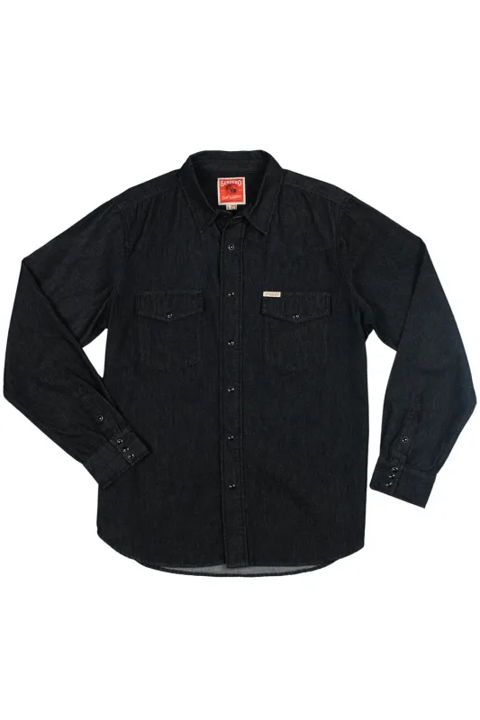 WYATT PEARL SNAP SHIRT Midnight Denim sold by REVOLVR Menswear