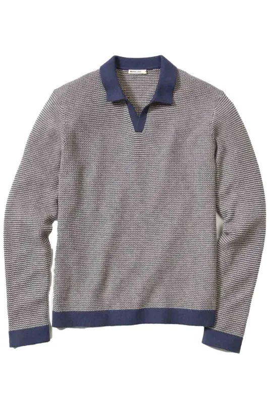 LIAM SWEATER POLO Navy/Driftwood sold by REVOLVR Menswear