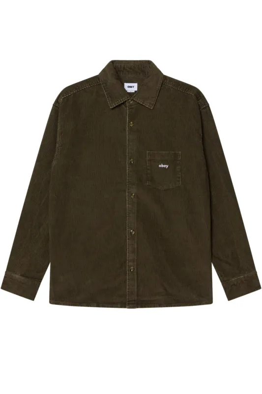 BUCKLEY CORD WOVEN Black Olive Faded Wash sold by REVOLVR Menswear