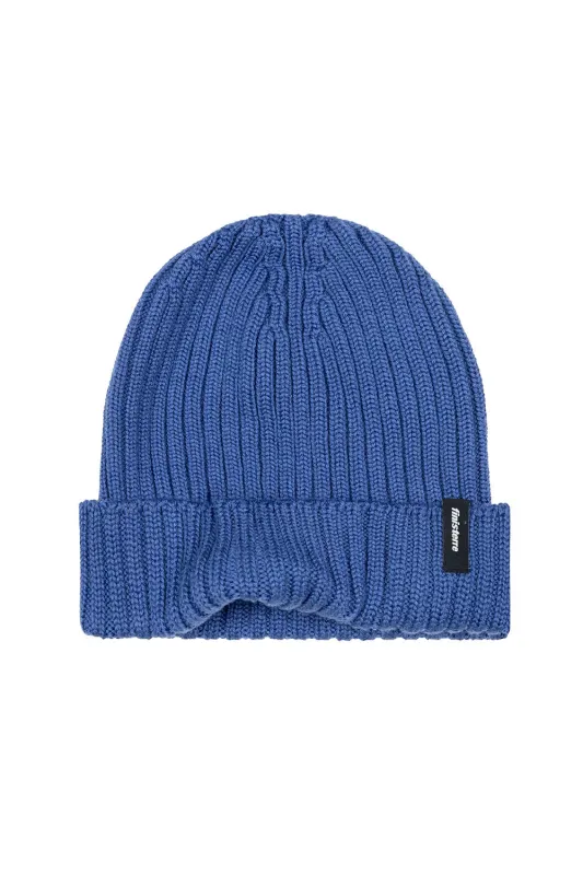 FISHERMAN BEANIE Blue Marine sold by REVOLVR Menswear