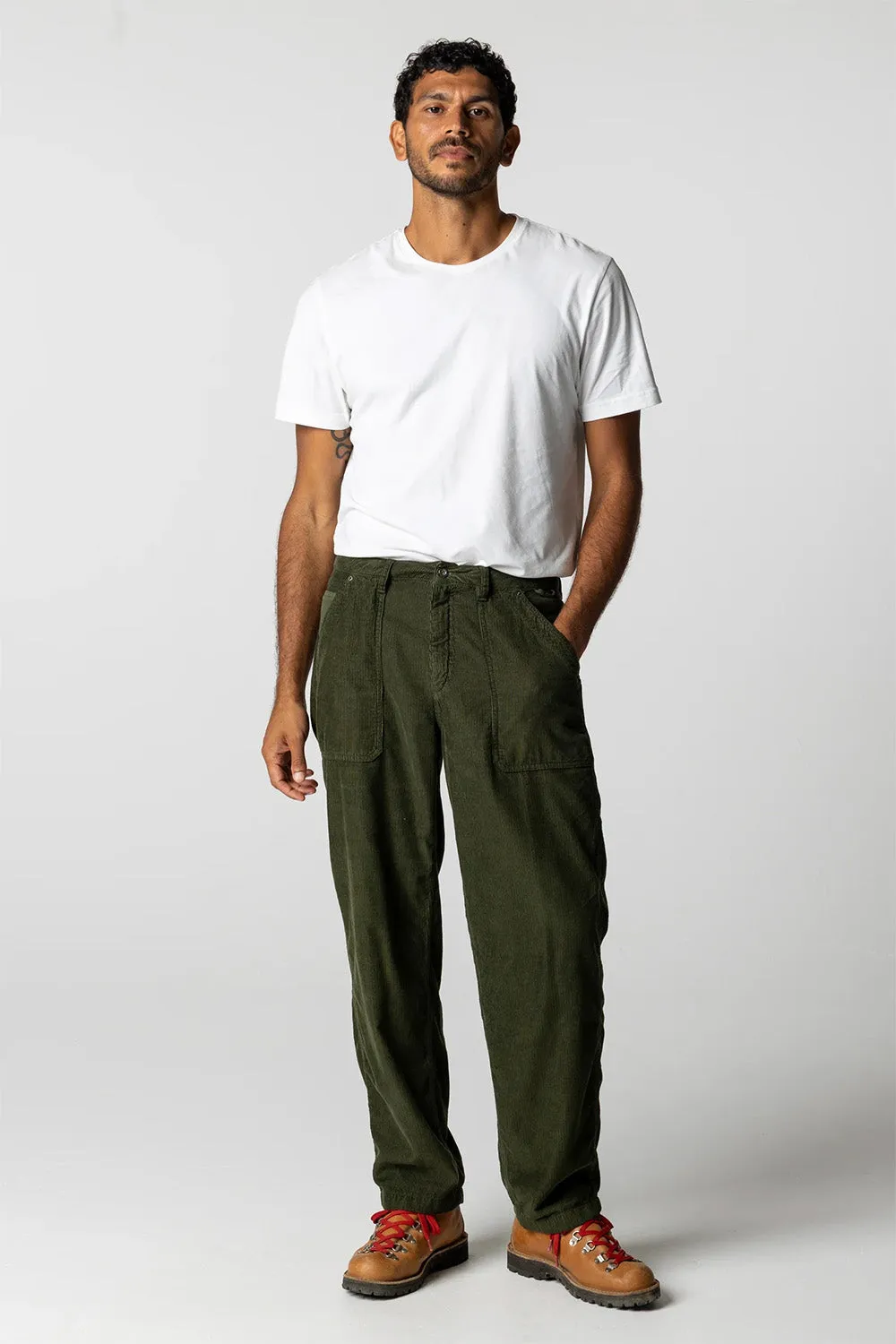 BASSET CORD TROUSER Timber Green sold by REVOLVR Menswear product image thumbnail 2