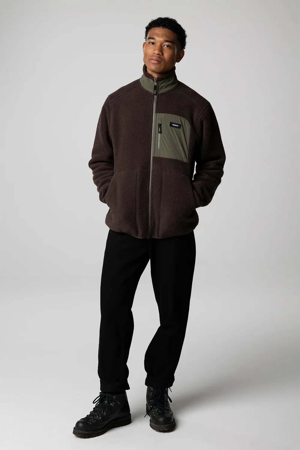 BOLSTER FLEECE FULL ZIP Burnt Umber/Olive sold by REVOLVR Menswear product image thumbnail 2