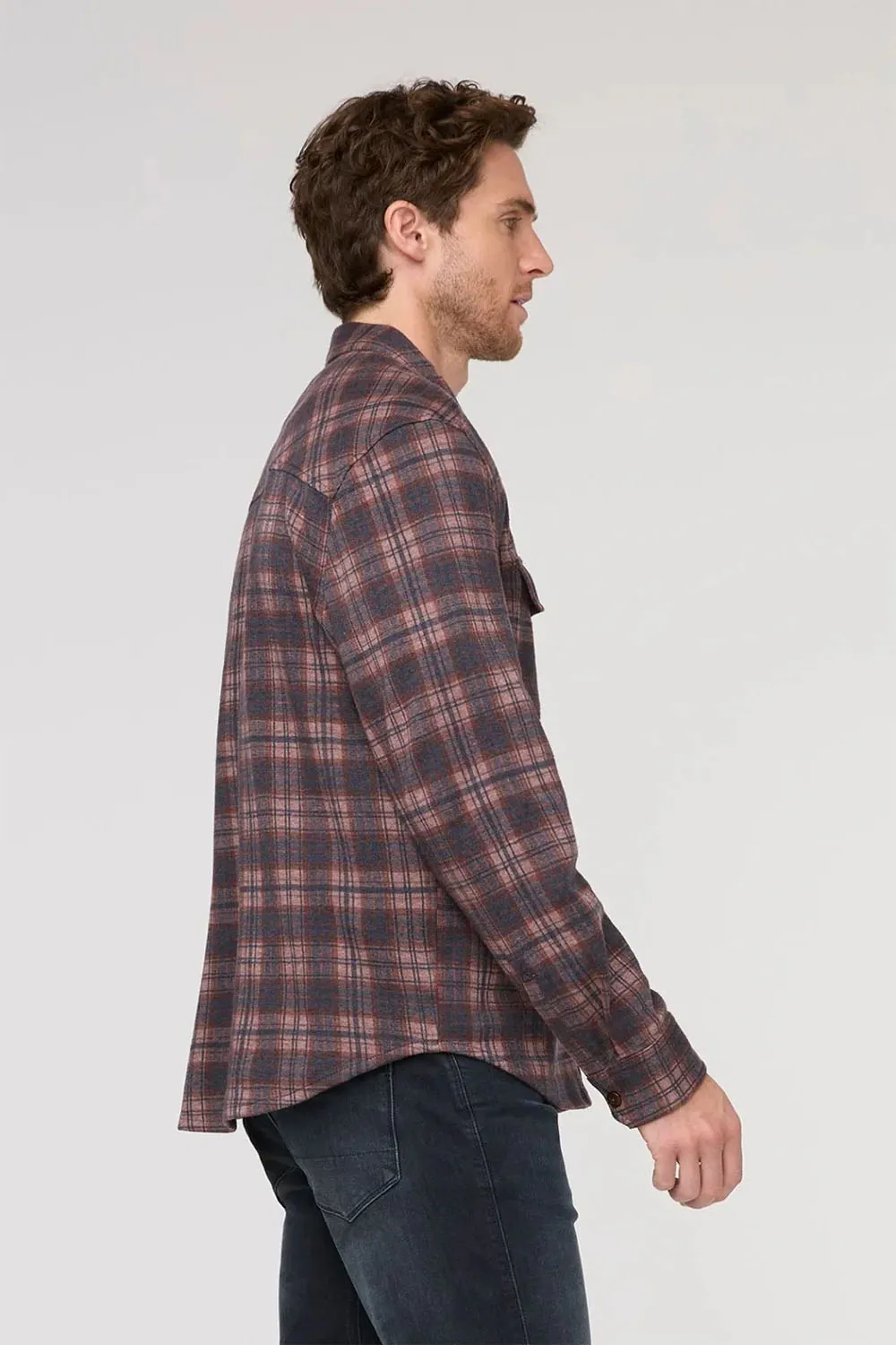 PERFORMANCE FLANNEL Heather Mauve Plaid sold by REVOLVR Menswear product image thumbnail 2