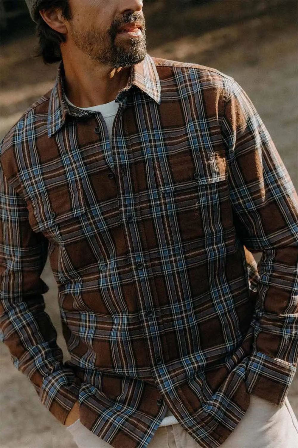 THE CRAFTSMAN SHIRT Brick Plaid sold by REVOLVR Menswear product image thumbnail 2