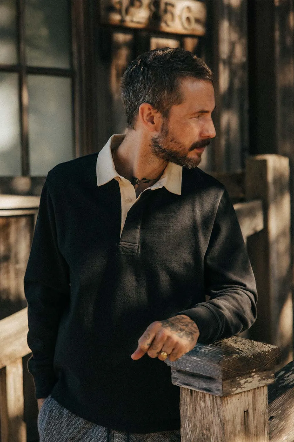 THE RUGBY SHIRT Coal sold by REVOLVR Menswear product image thumbnail 2