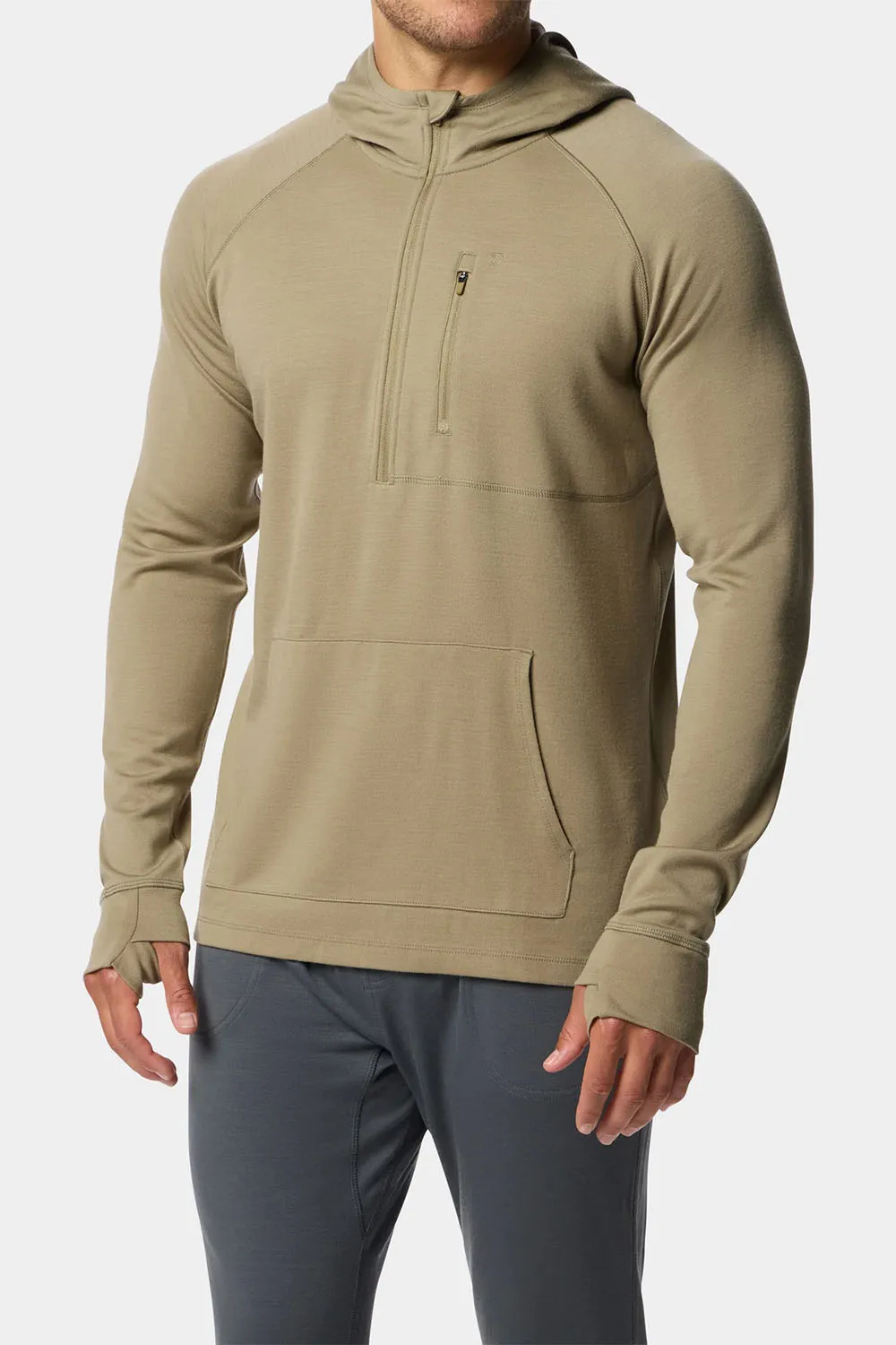 MERINO HALF ZIP HOOD Sagebrush sold by REVOLVR Menswear product image thumbnail 3