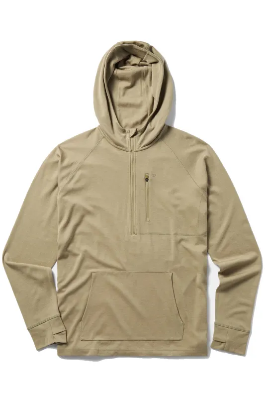 MERINO HALF ZIP HOOD Sagebrush sold by REVOLVR Menswear
