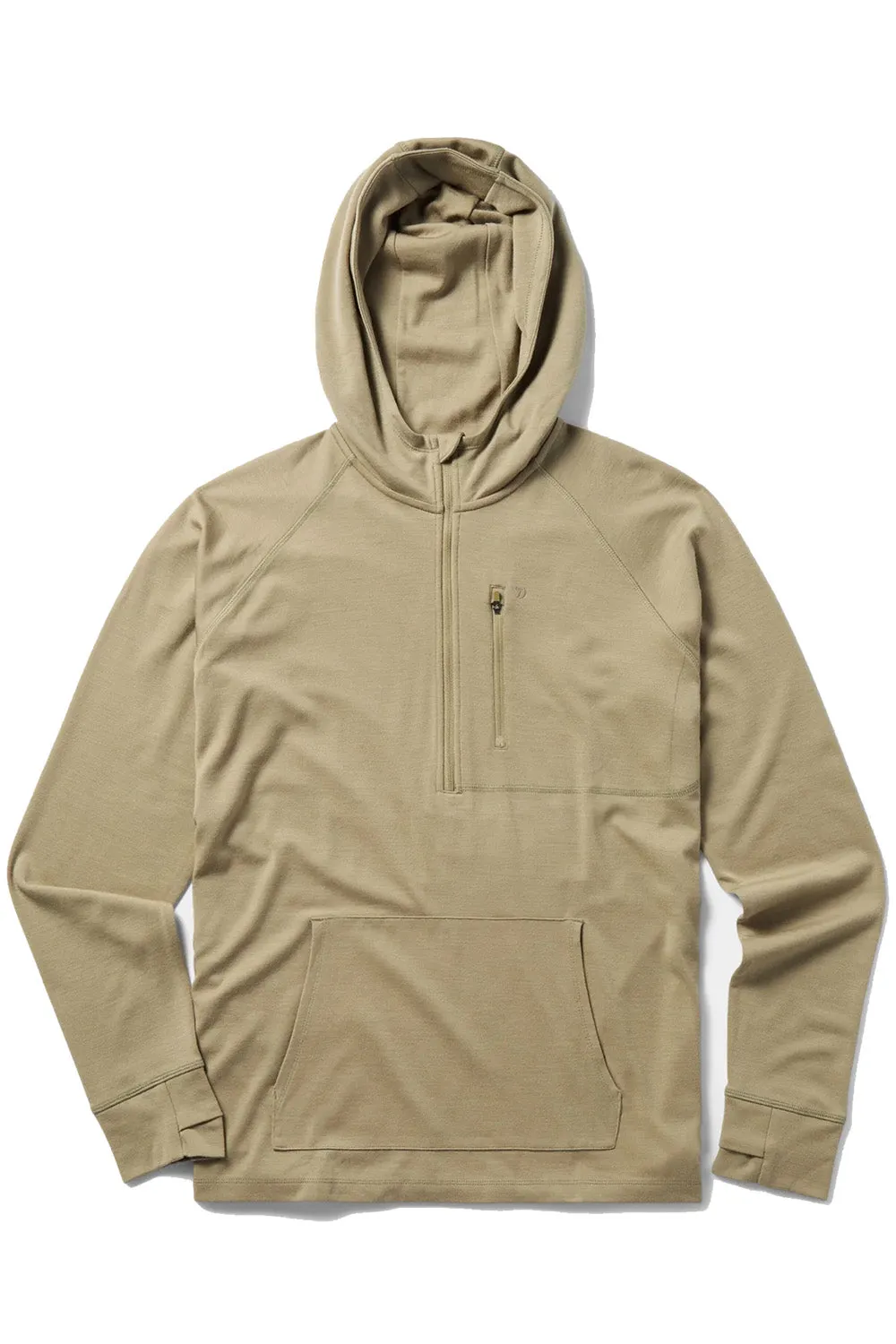 MERINO HALF ZIP HOOD Sagebrush sold by REVOLVR Menswear