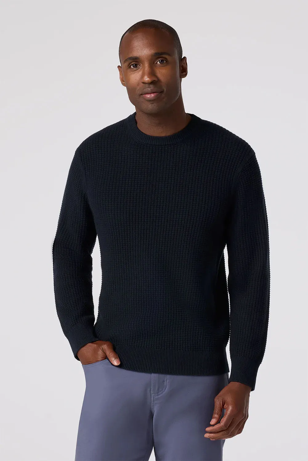 CRAWFORD CREWNECK SWEATER Navy sold by REVOLVR Menswear