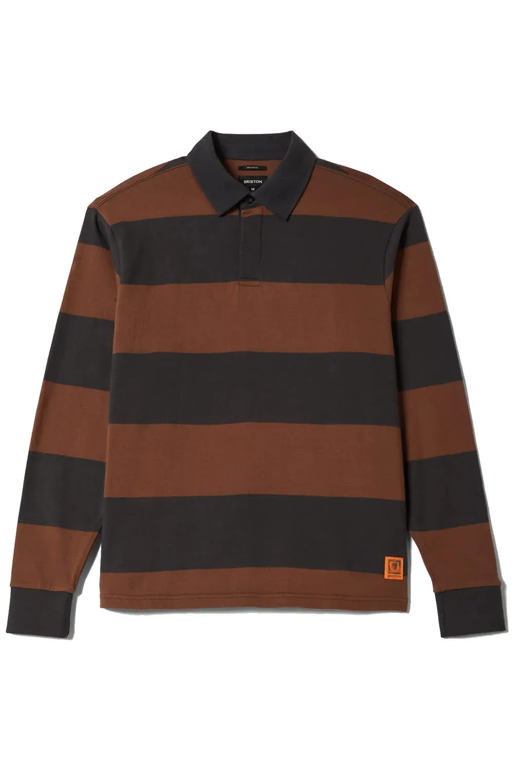UNION HW RUGBY POLO Washed Black/Pinecone Brown sold by REVOLVR Menswear