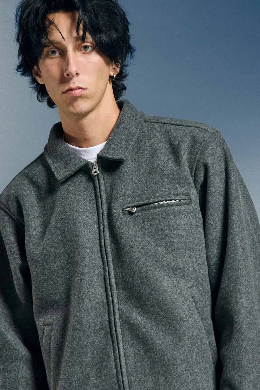 LENOX ZIP JACKET Dark Grey Melange sold by REVOLVR Menswear product image thumbnail 4