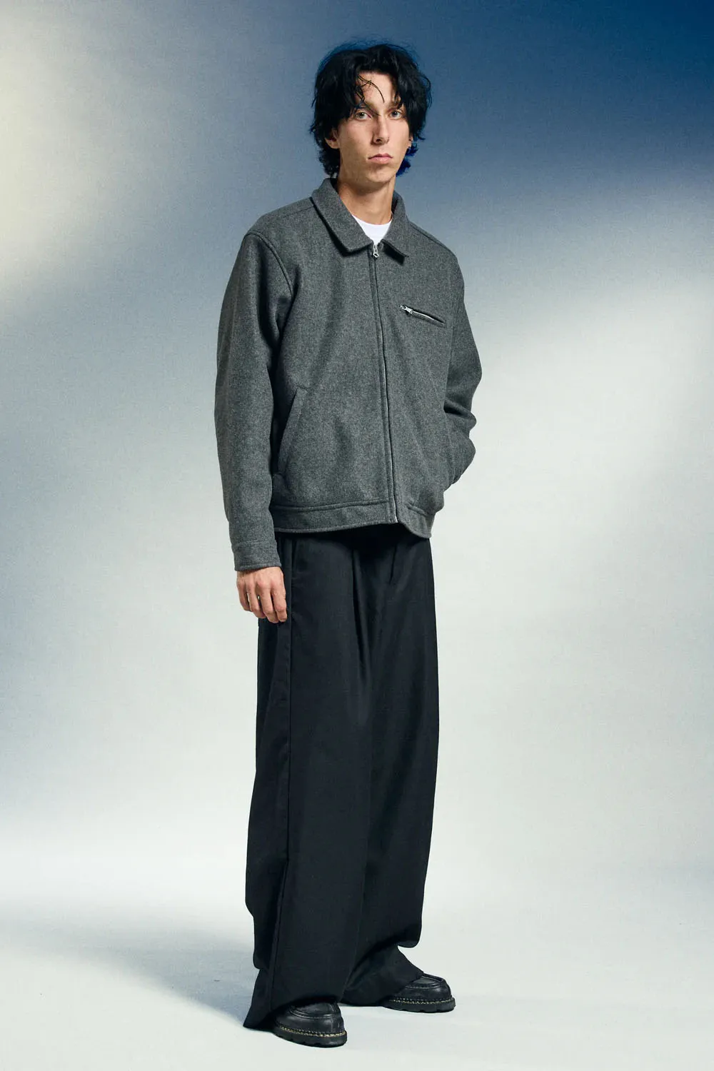 LENOX ZIP JACKET Dark Grey Melange sold by REVOLVR Menswear product image thumbnail 2