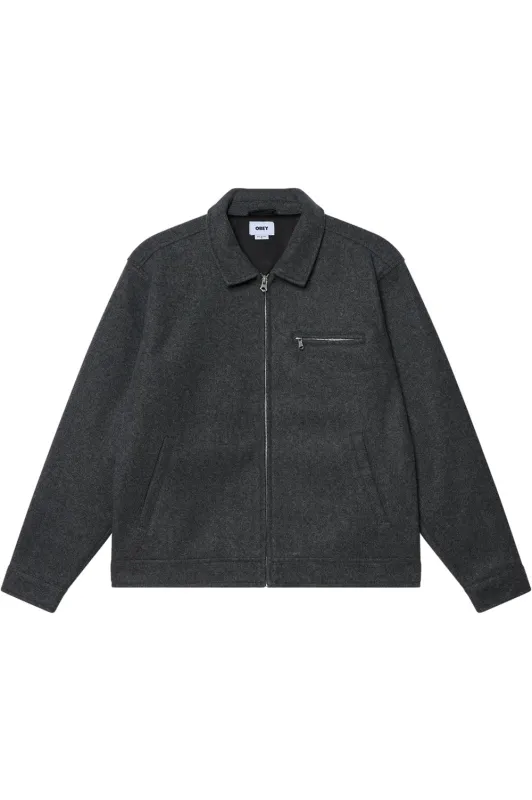 LENOX ZIP JACKET Dark Grey Melange sold by REVOLVR Menswear