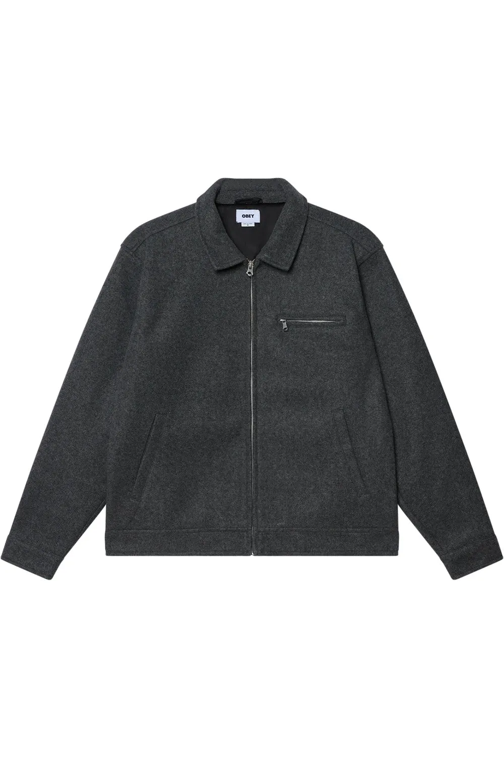 LENOX ZIP JACKET Dark Grey Melange sold by REVOLVR Menswear
