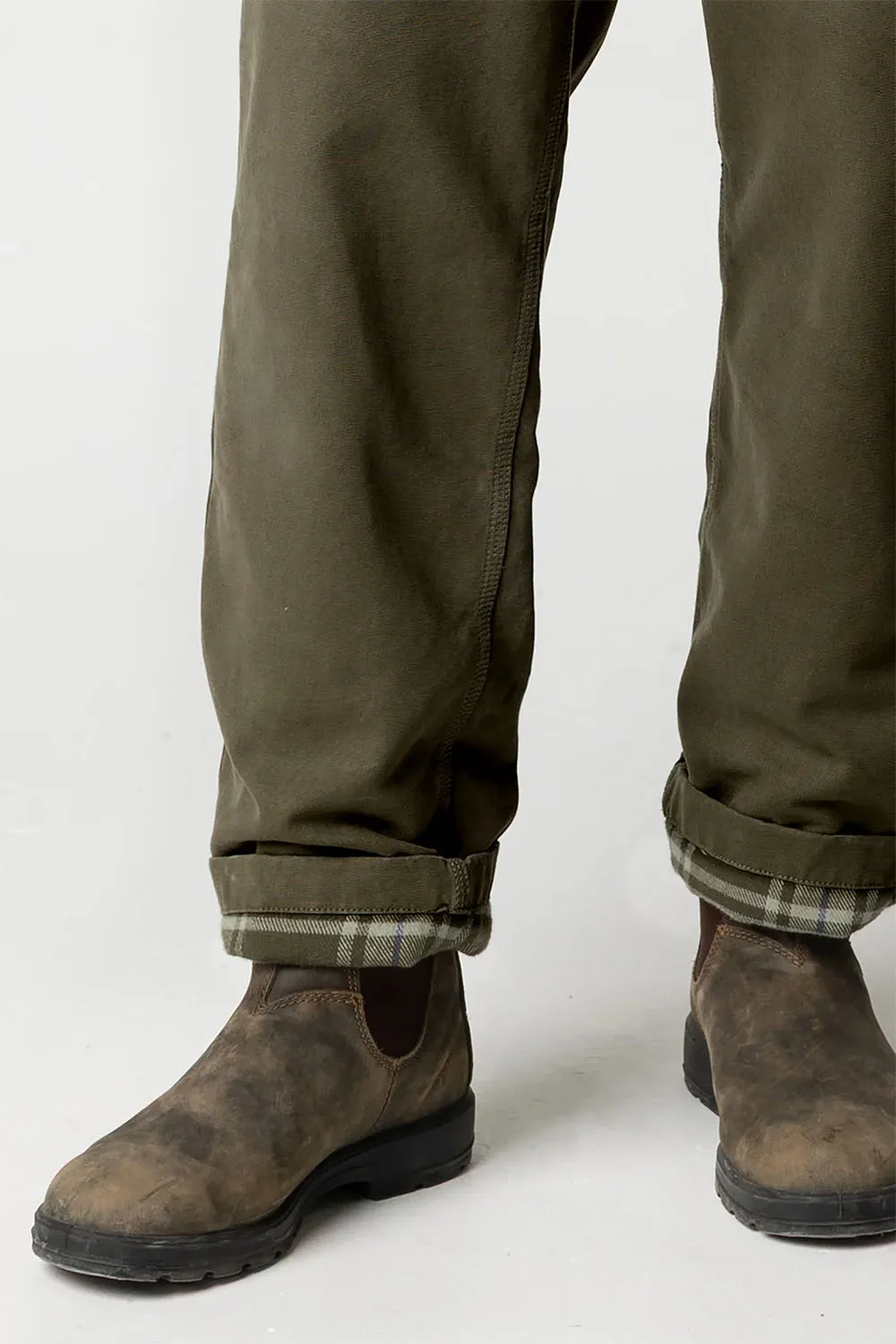 FLANNEL LINED BASSET TROUSER Olive sold by REVOLVR Menswear product image thumbnail 5