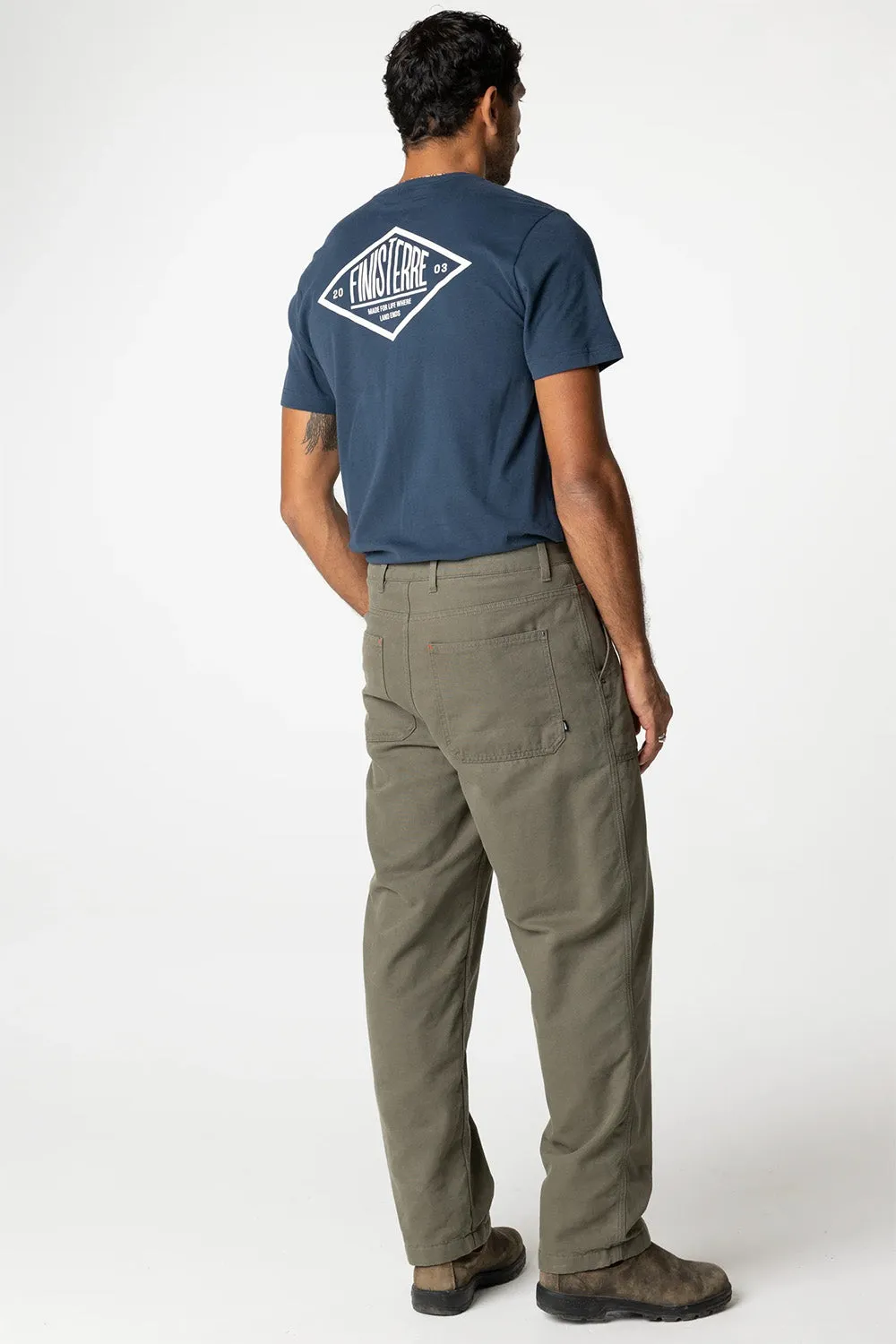 FLANNEL LINED BASSET TROUSER Olive sold by REVOLVR Menswear product image thumbnail 3