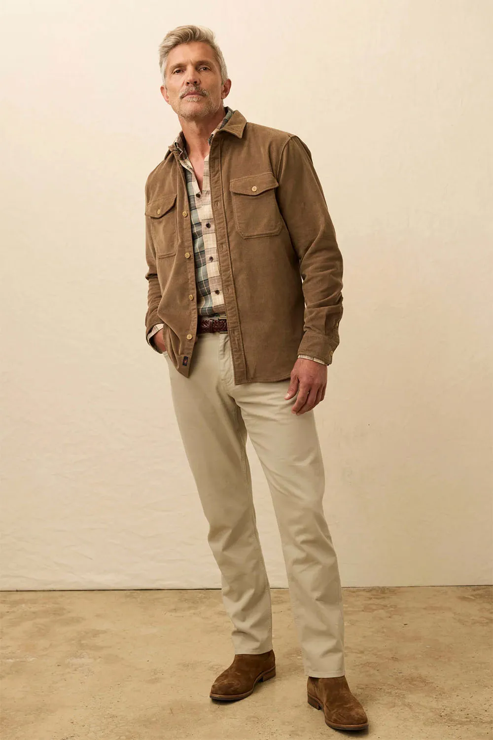 STRETCH TERRY CORD WORKSHIRT Timber sold by REVOLVR Menswear product image thumbnail 4