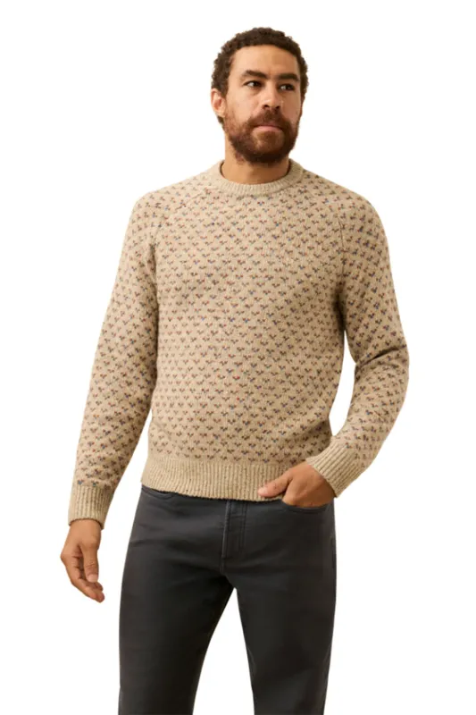 DONEGAL CREW Oat Birdseye Marl sold by REVOLVR Menswear