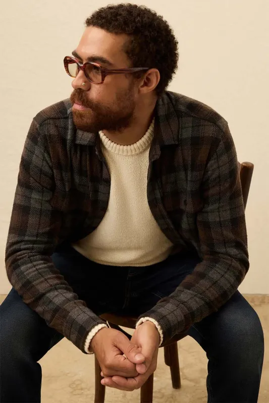 LEGEND SWEATER SHIRT Grey Woods Plaid sold by REVOLVR Menswear