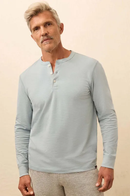 LS WAFFLE HENLEY Alaskan Blue made by Faherty