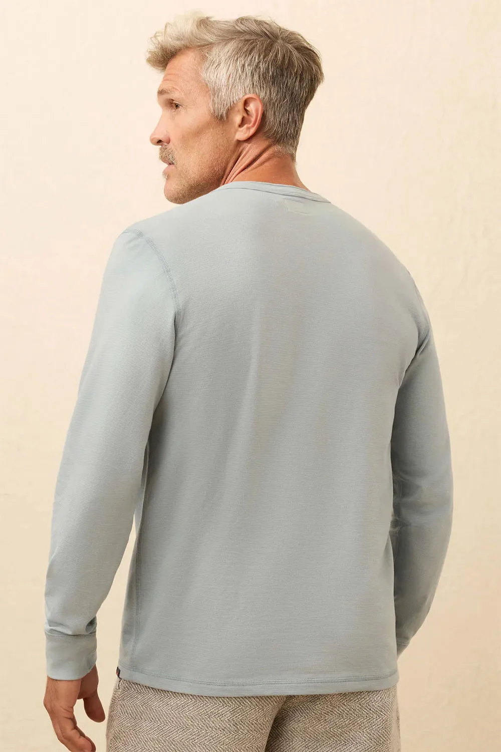 LS WAFFLE HENLEY Alaskan Blue sold by REVOLVR Menswear product image thumbnail 2