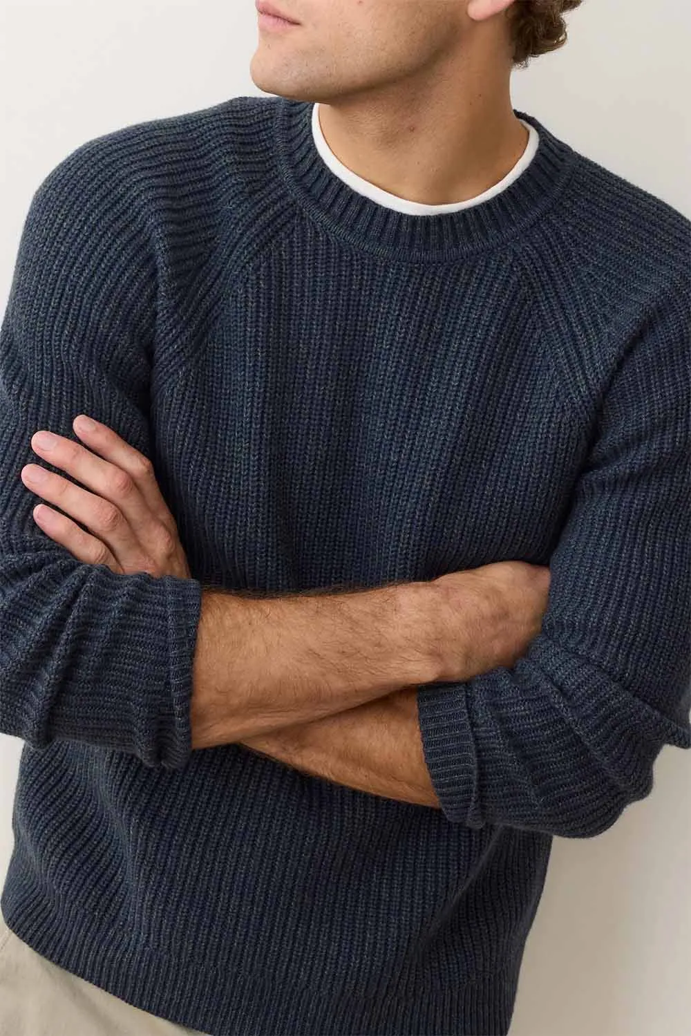 INVERNESS CREW SWEATER Navy/Green sold by REVOLVR Menswear product image thumbnail 3