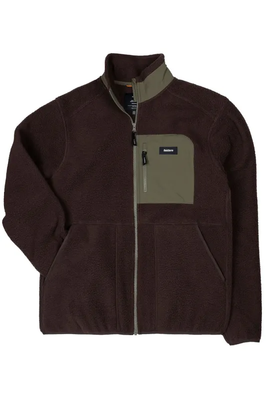 BOLSTER FLEECE FULL ZIP Burnt Umber/Olive sold by REVOLVR Menswear