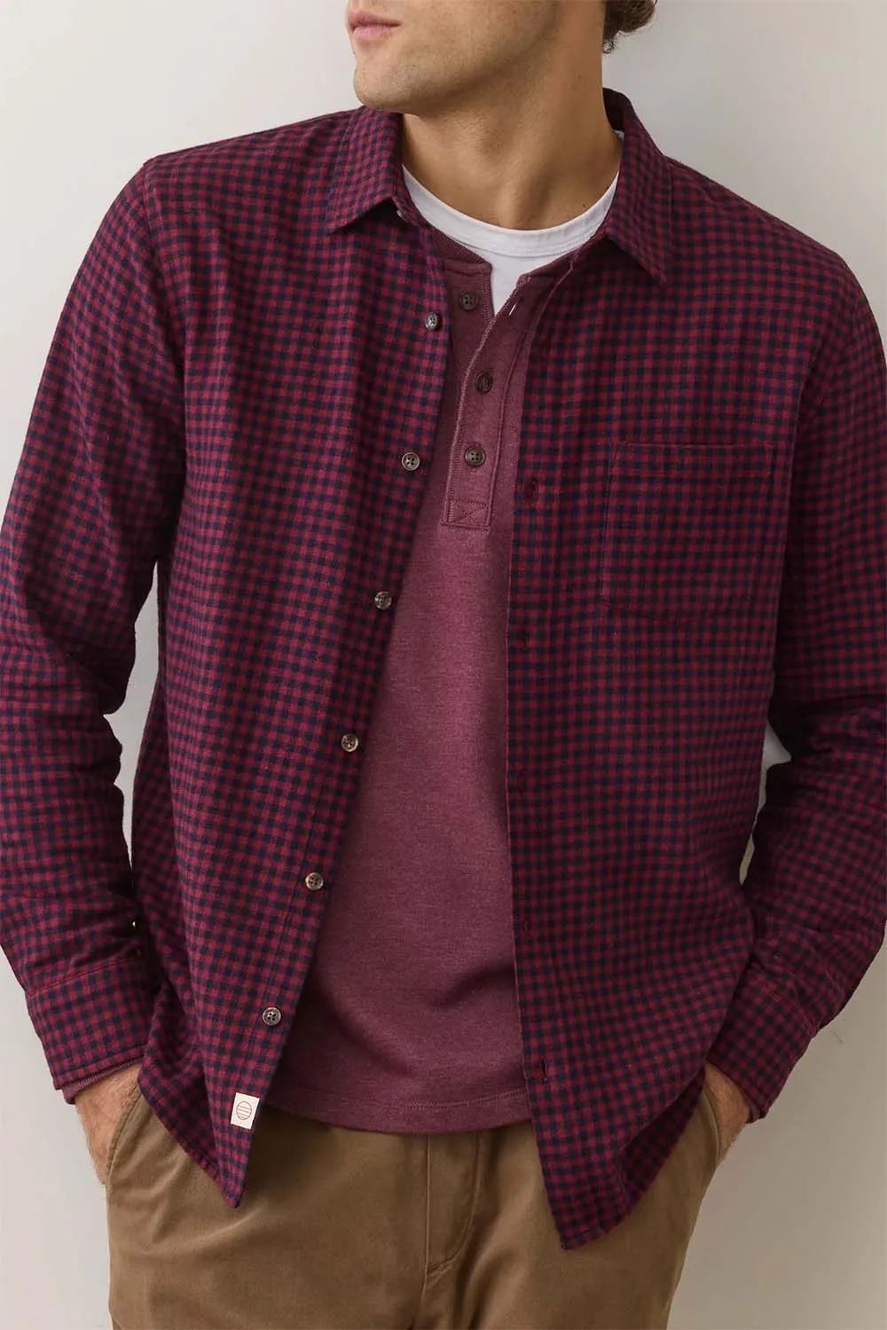 TAHOE FLANNEL SHIRT Navy/Red Gingham sold by REVOLVR Menswear product image thumbnail 2