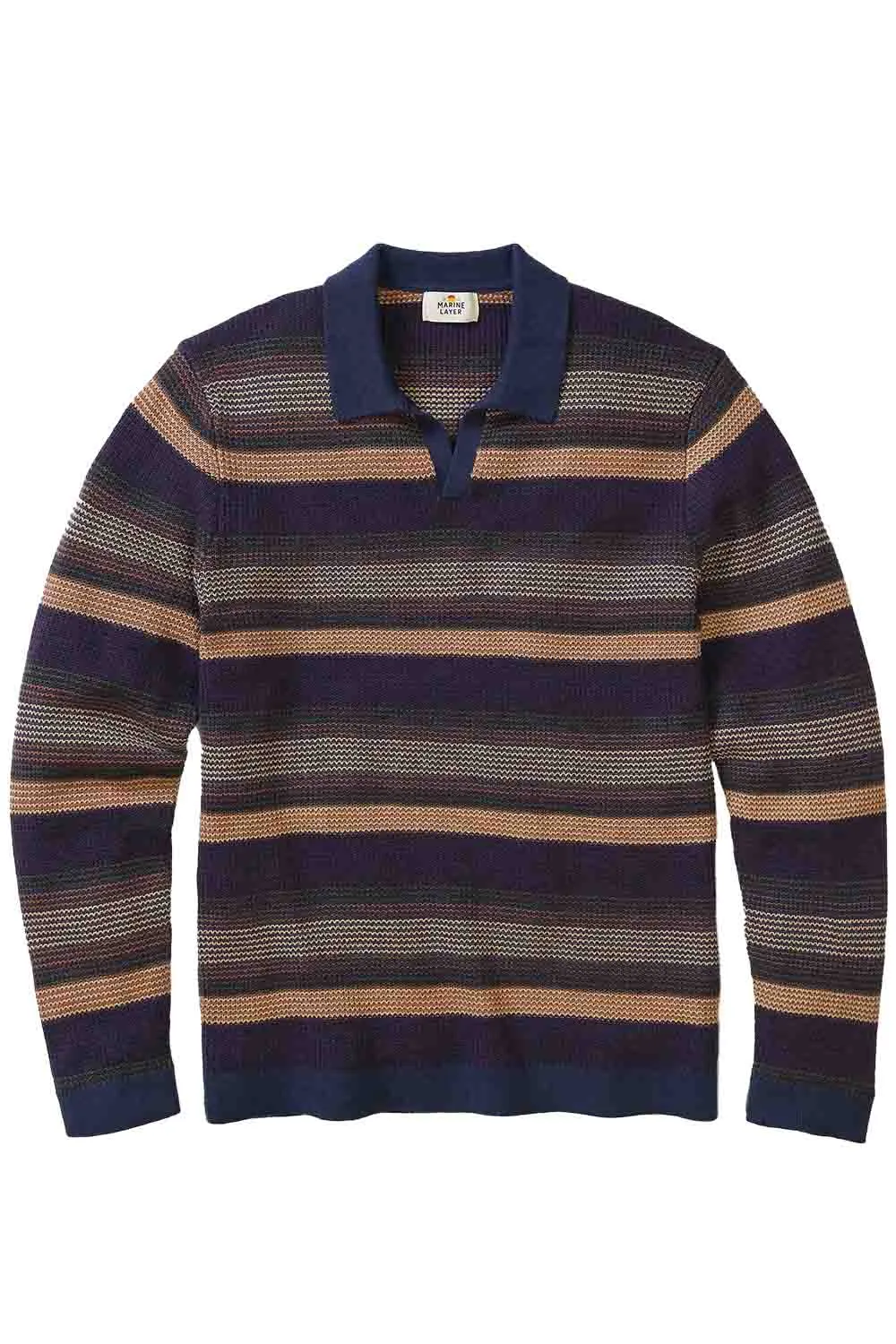 LIAM SWEATER POLO Warm Multi Stripe sold by REVOLVR Menswear