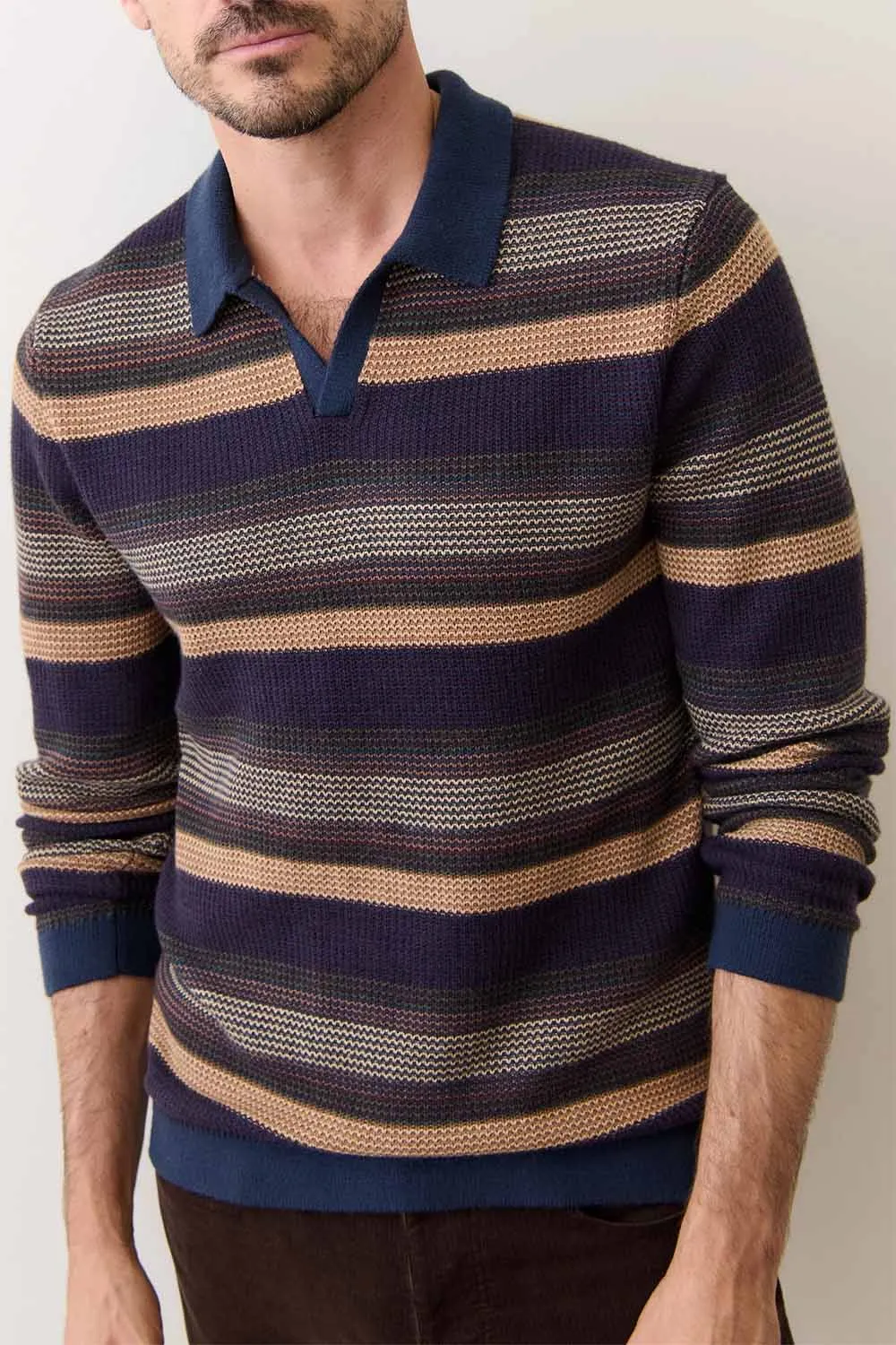 LIAM SWEATER POLO Warm Multi Stripe sold by REVOLVR Menswear product image thumbnail 2