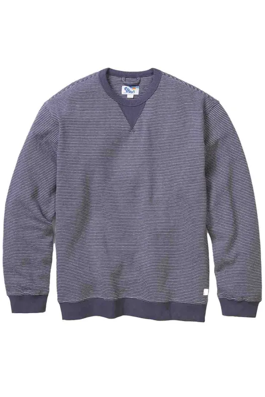 CLOUD 9 FLEECE Navy Mini Stripe sold by REVOLVR Menswear