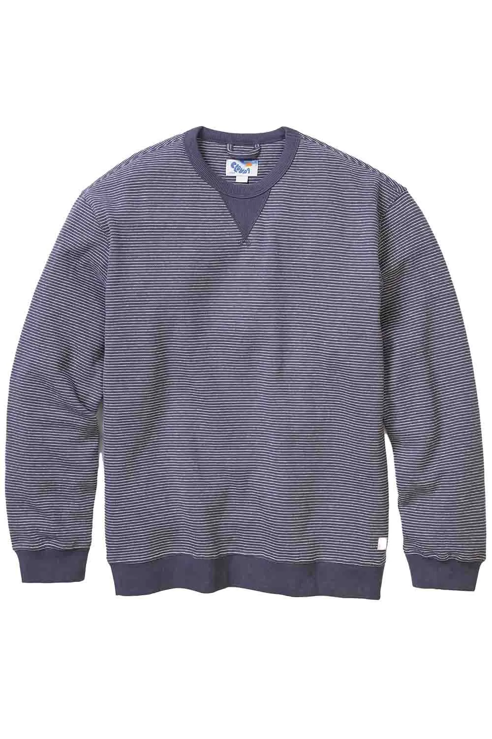 CLOUD 9 FLEECE Navy Mini Stripe sold by REVOLVR Menswear