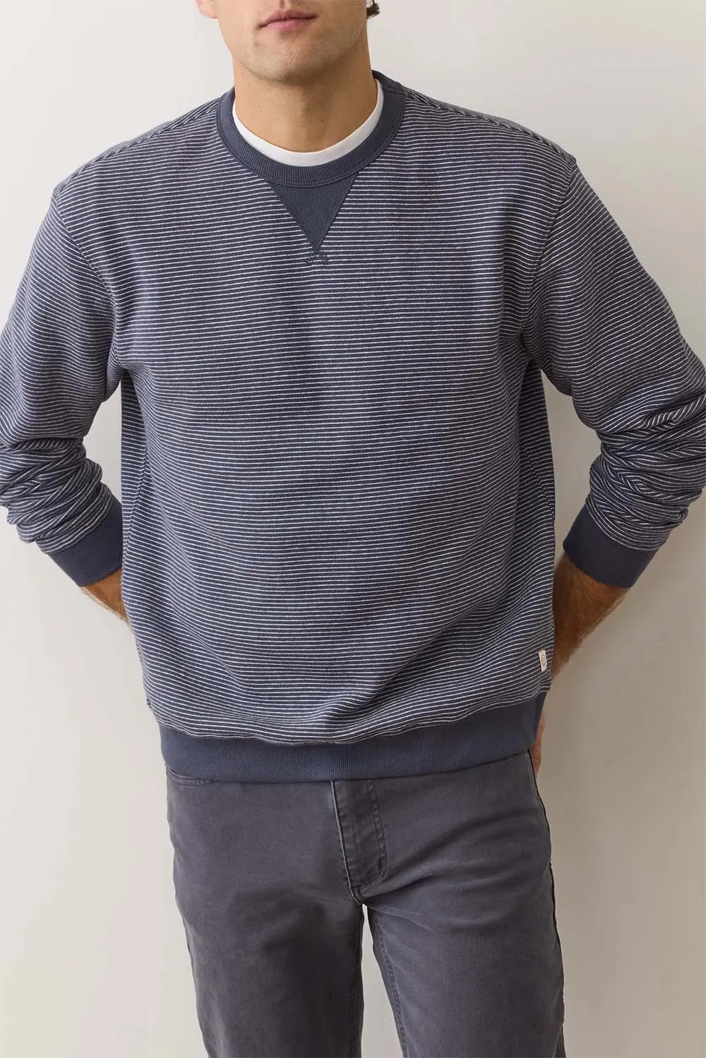 CLOUD 9 FLEECE Navy Mini Stripe sold by REVOLVR Menswear product image thumbnail 2