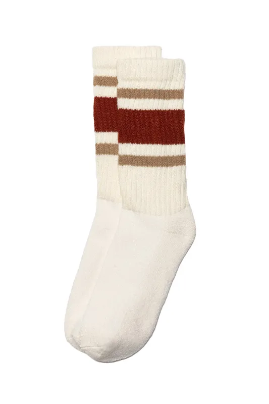 THE RETRO STRIPE Rust/Sandstone sold by REVOLVR Menswear