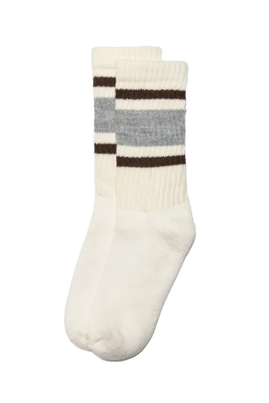 THE RETRO STRIPE Grey Heather/Brown sold by REVOLVR Menswear