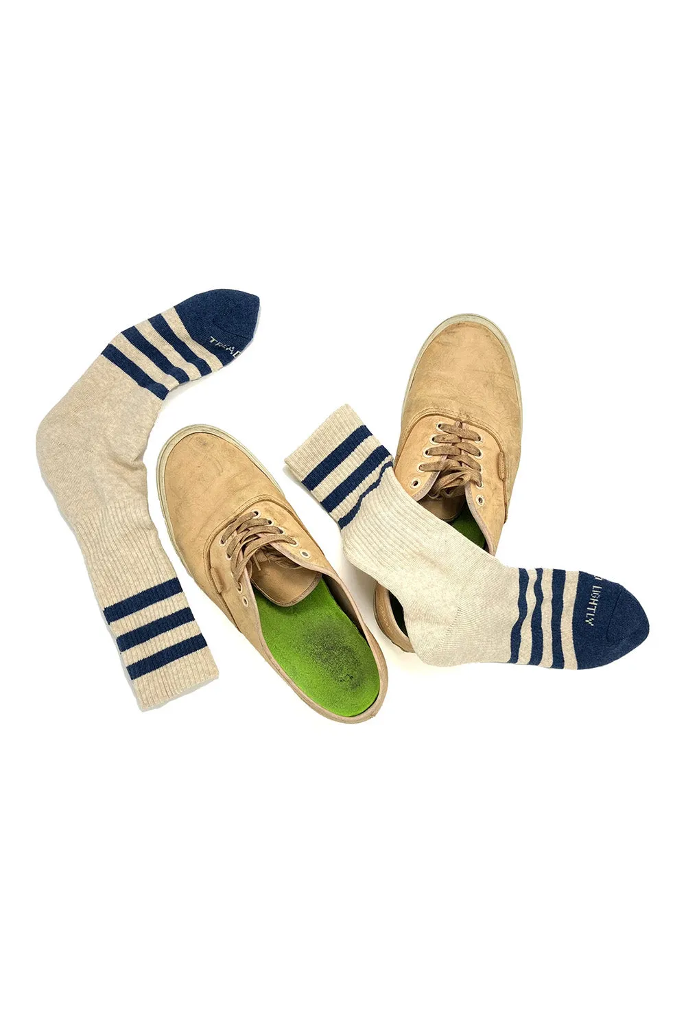 HEATHER STRIPES SOCKS Cream/Navy sold by REVOLVR Menswear product image thumbnail 2