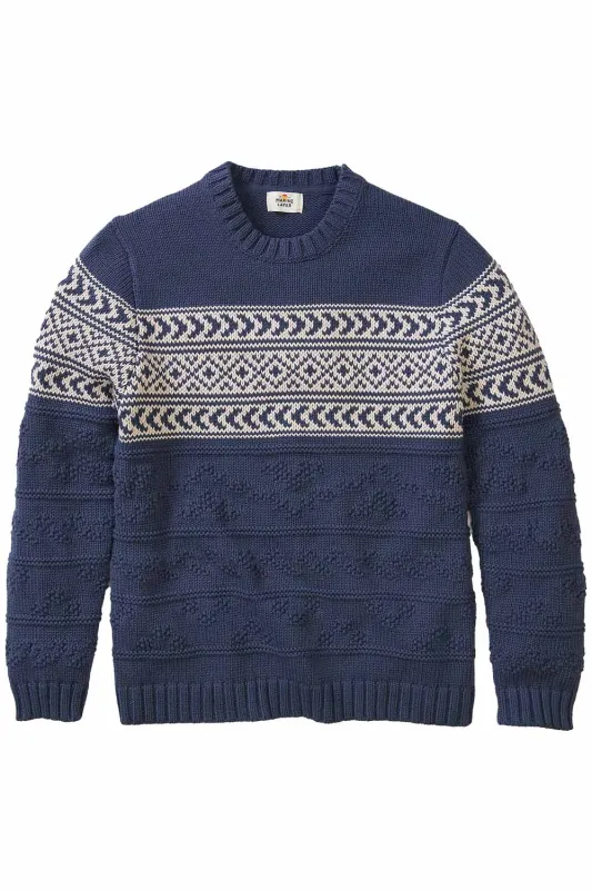 ERIK TEXTURED SWEATER Navy sold by REVOLVR Menswear