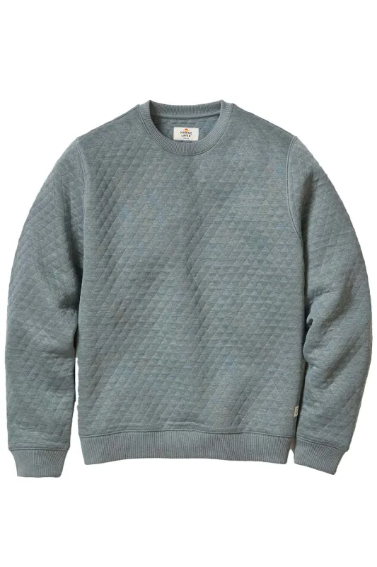 CORBET QUILTED CREWNECK Dusty Pine made by Marine Layer