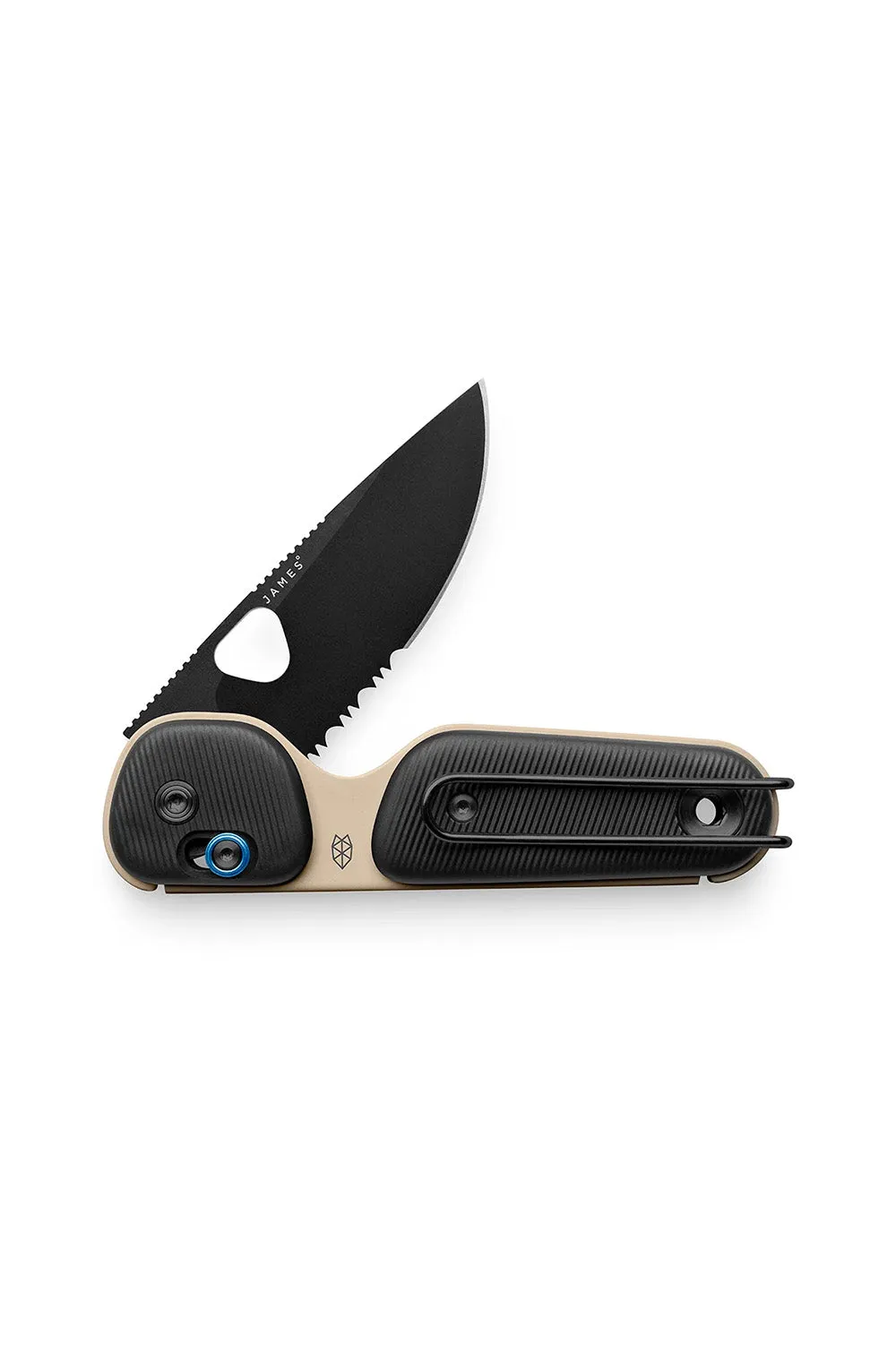 THE REDSTONE KNIFE Coyote Tan/Black/Serrated sold by REVOLVR Menswear