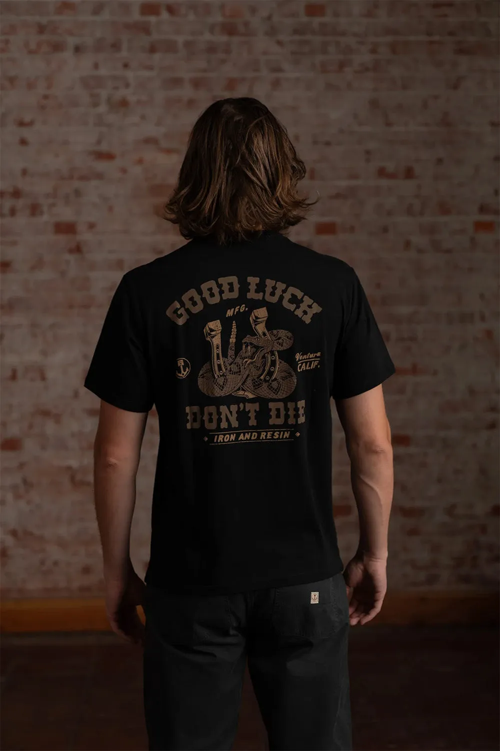 LUCKY HORSESHOE TEE Black sold by REVOLVR Menswear product image thumbnail 3