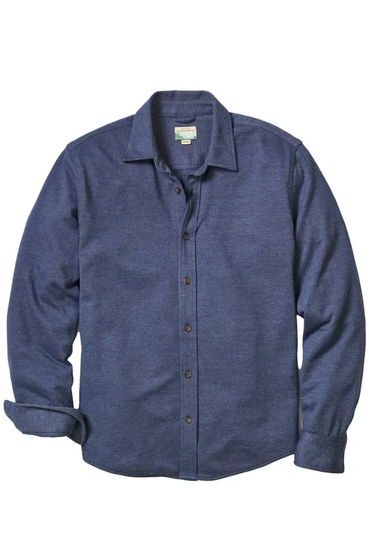 PACIFICA STRETCH SHIRT Navy sold by REVOLVR Menswear