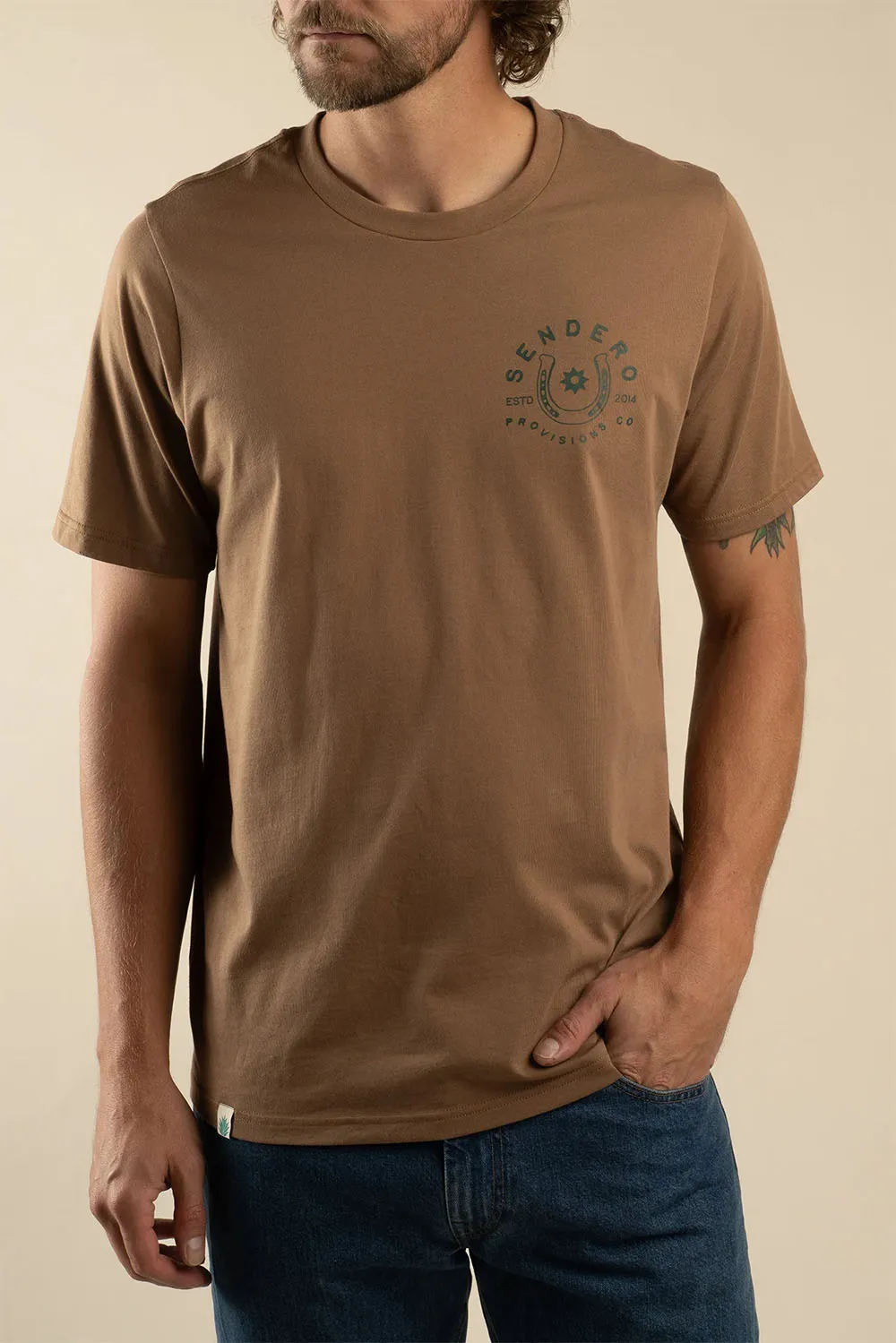 NO LUCK T-SHIRT Light Brown sold by REVOLVR Menswear product image thumbnail 2